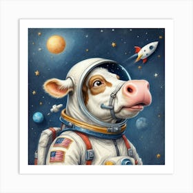 Cow In Space 10 Art Print