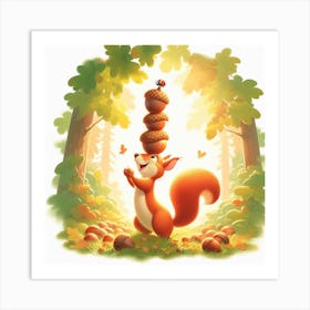 Squirrel In The Forest 2 Art Print