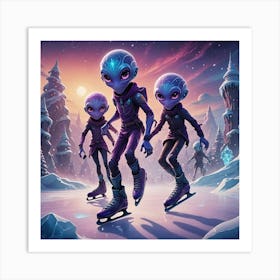 Aliens On Ice Art Print