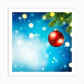 Christmas Tree Ball Background Holiday Merry Celebration Pine Ornament Glow Happy Design (13) Art Print