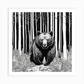 Bear In The Woods 4 Art Print