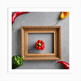 Peppers In A Frame 10 Art Print