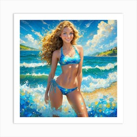 Beach Girl gh Art Print