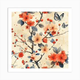 Chinese Cherry Blossoms 1 Art Print