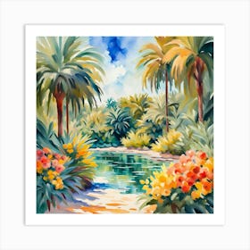 Tropical Landscape Painting Art Print