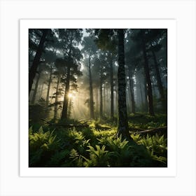 Sunrise In The Forest 15 Art Print