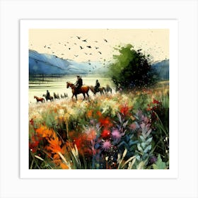 Horses In The Meadow 2 Art Print