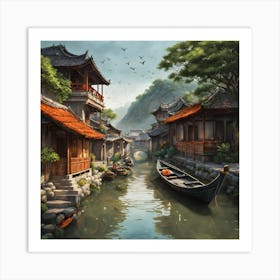 Chinese Village 1 Art Print