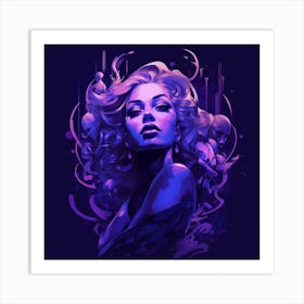 Girl In Purple Art Print