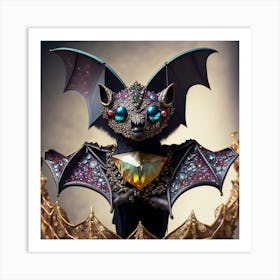 Bats On A Crown Art Print