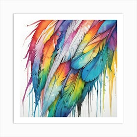 Rainbow Feathers 5 Art Print