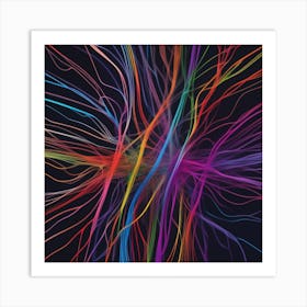 Abstract Colorful Lines 10 Art Print