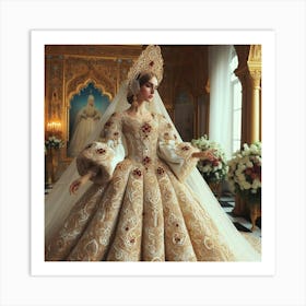 Russian Wedding Dress Art Print
