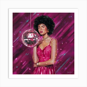 Disco Ball Pink Oil Paint Art Illustration Paintin 44ulv2dzsmmivod Ckfxhg Dt8cbmestx Npppxlk Bg Art Print