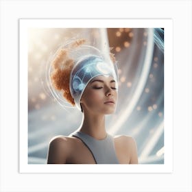 Woman With A Futuristic Headpiece Art Print