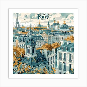 Paris Skyline Art Print