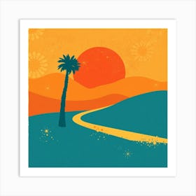 Sunset In The Desert 1 Art Print