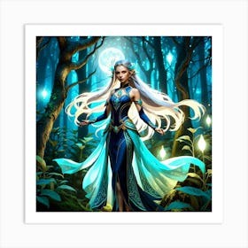 Fantasy Woman In The Forest Art Print