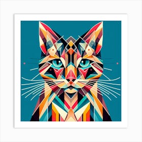 Geometric Art Cat Art Print