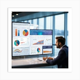 Corporate Dashboard Featuring An Overview Of Performance Indicators Business Analytics And Financi (2) 2 Art Print