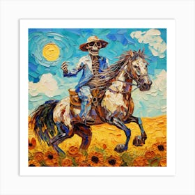 Skeleton On Horseback 1 Art Print