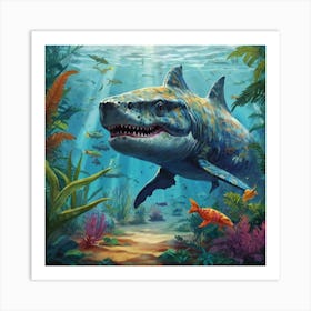 Default Aquarium With Coral Fishsome Shark Fishes View From Th 2 (2) Art Print