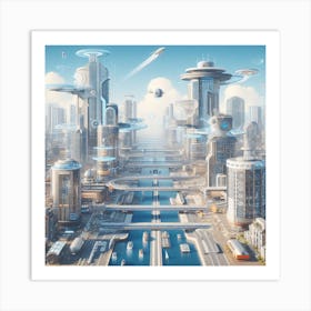 Futuristic City 43 Art Print