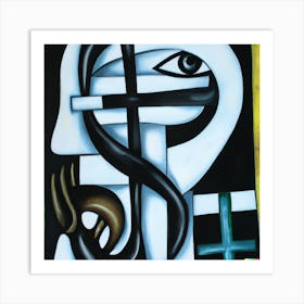 Cubism Oil Painting, Money Root of All Evil Art Print