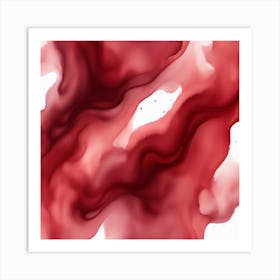 Beautiful crimson maroon abstract background. Drawn, hand-painted aquarelle. Wet watercolor pattern. Artistic background with copy space for design. Vivid web banner. Liquid, flow, fluid effect. 1 Art Print