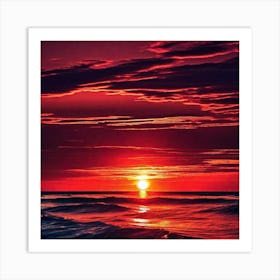 Sunset In The Ocean 20 Art Print