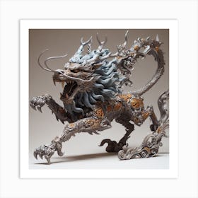 Chinese Futuristic Lion Art Print