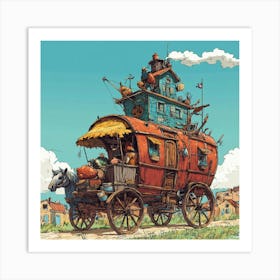 Wagon Fantasy Caravan Art Print