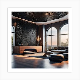 Black Living Room Art Print