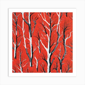 Red Trees Art Print