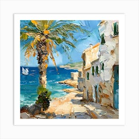 Palm Tree By The Sea Art Print