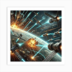 Orbital Siege Network Strikes Converted Art Print