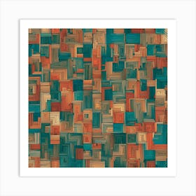 Abstract Pattern Colorful Square Modern Art Art Print