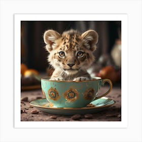 Lion Cub In A Teacup 1 Art Print