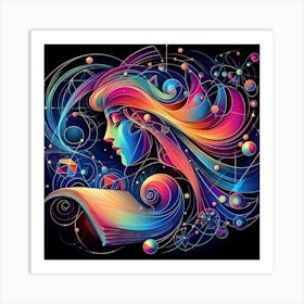 Cosmology Woman Art Print