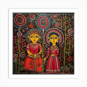 Traditional Painting, Indian Painting, Black Color Art Print