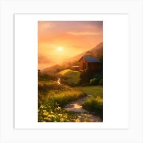 Sunset In The Valley Art Print