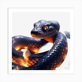 Snake On Fire Art Print