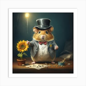 Hamster In Top Hat 2 Art Print