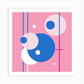 Pink and blue geometry Art Print