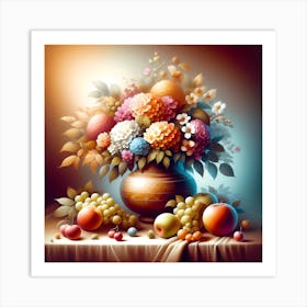 Floral Arrangement In A Vase Art Print