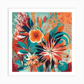 Abstract Floral Painting Art Print