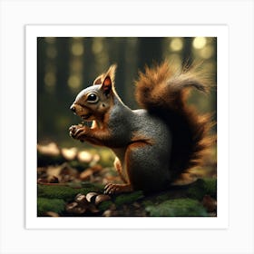 Squirrel In The Forest 317 Art Print