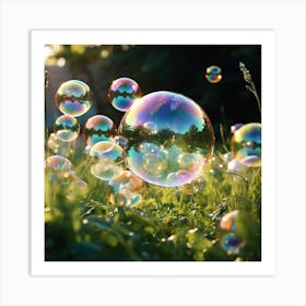 Bubbles In The Grass 2 Art Print