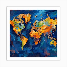 World Map Painting 1 Art Print