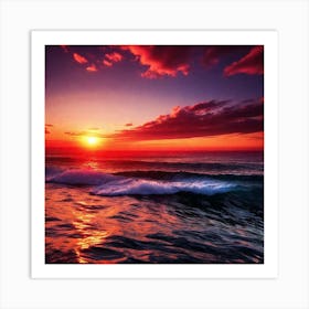 Sunset Over The Ocean 98 Art Print